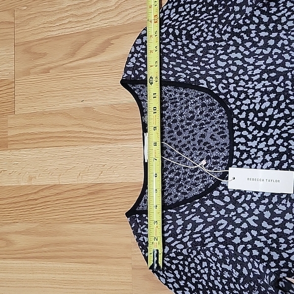 REBECCA TAYLOR Size Medium Black & Lilac Knitted Viscose Blend Dress - Picture 7 of 11